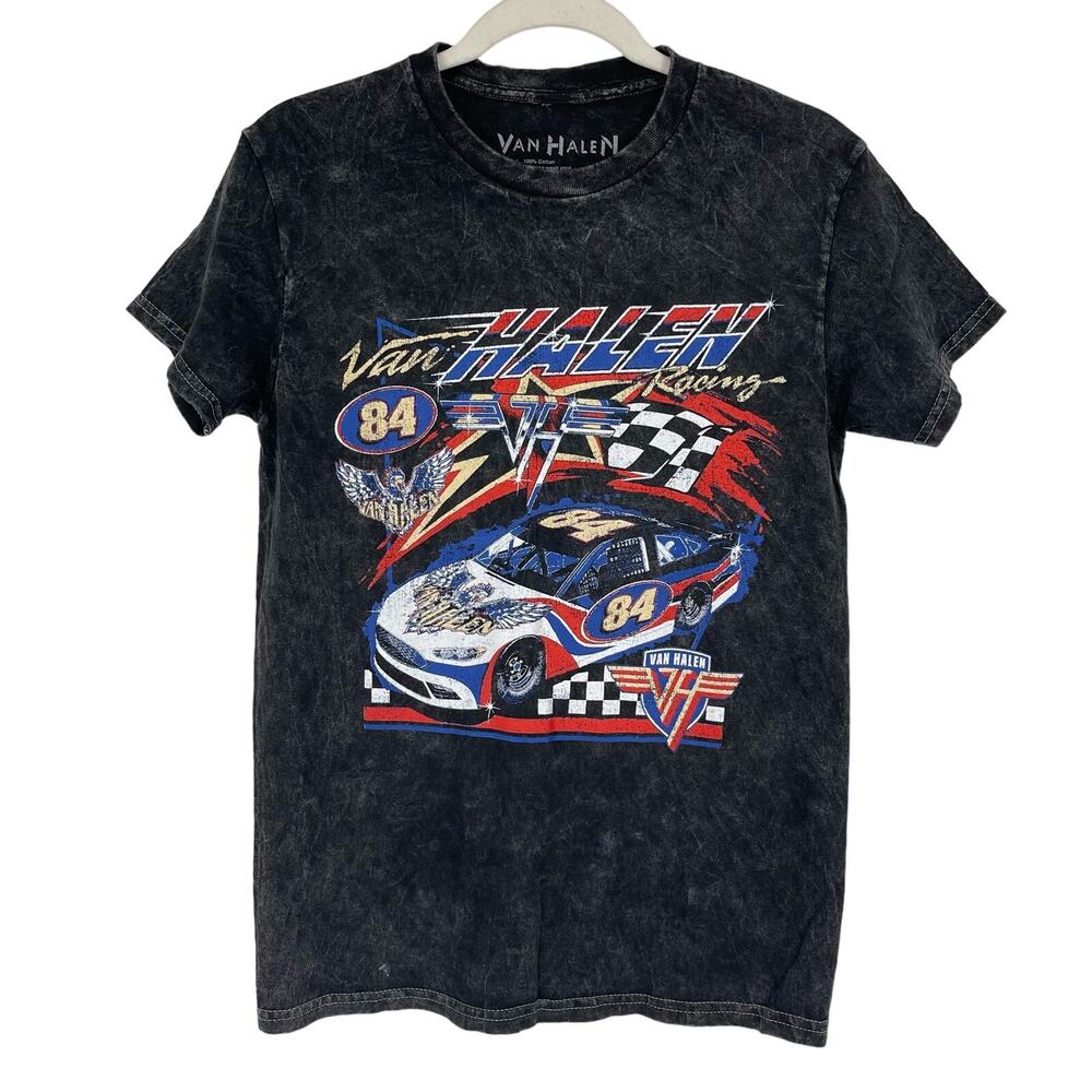 Officially Licensed Van Halen Racing‎ T-Shirt 1984 Black Acid Wash Small NWOT